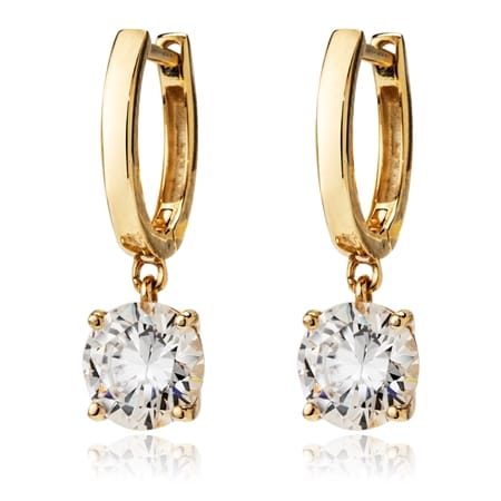 Diamonesque 2.00ct tw Huggie Drop Earrings 9ct Yellow Gold