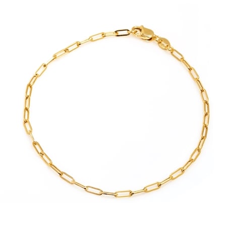 18ct Yellow Gold Italian Petite Paperclip Bracelet 18.5cm