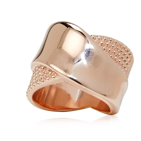 TVSN - Bronzallure Crossed Ring 18k RGP