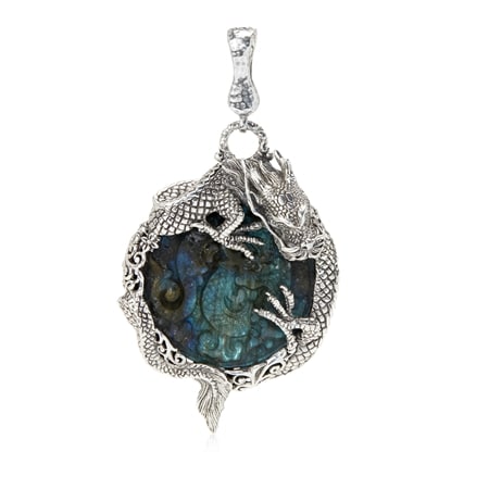 TVSN - Sarda 94ct Dragon Labradorite Pendant Sterling Silver