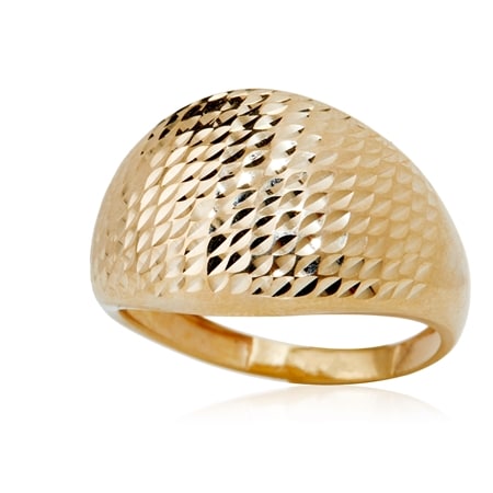 9ct Yellow Gold Diamond Cut Dome Ring