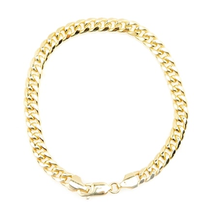 9ct Yellow Gold Cuban Link Bracelet 20cm