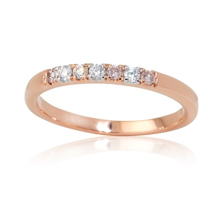 TVSN 0.50ct Natural Pink White Diamond 2 Row Eternity Ring 9ct Gold