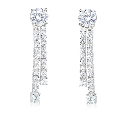 TVSN - Diamonesque 5.00ct tw Sterling Silver Drop Earrings