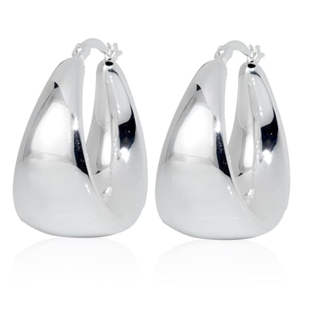 Sterling Silver Graduated Creole Hoop Earrings
