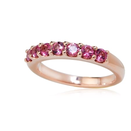 Agnsons Pink Tourmaline Eternity Ring Sapphire Wedding Bands