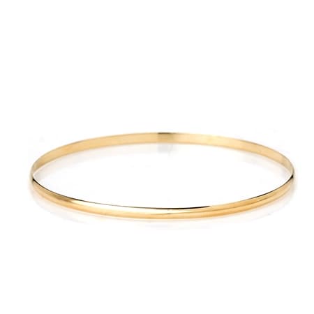 9ct Yellow Gold Polished Solid Slip On Bangle 3mm
