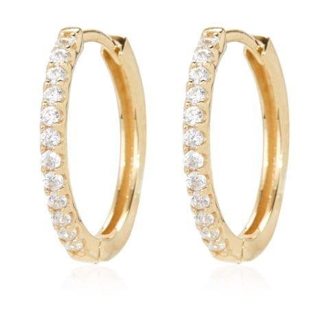 Diamonesque 0.24ct tw Huggie Hoop Earrings 9ct Yellow Gold