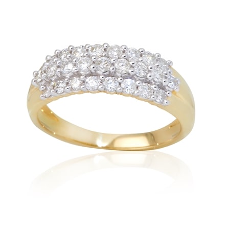 TVSN 0.50ct Botswana Diamond Graduated Stone Ring 9ct Yellow Gold