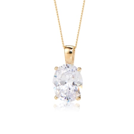 Diamonesque 2.00ct tw Oval Drop Pendant 9ct Yellow Gold