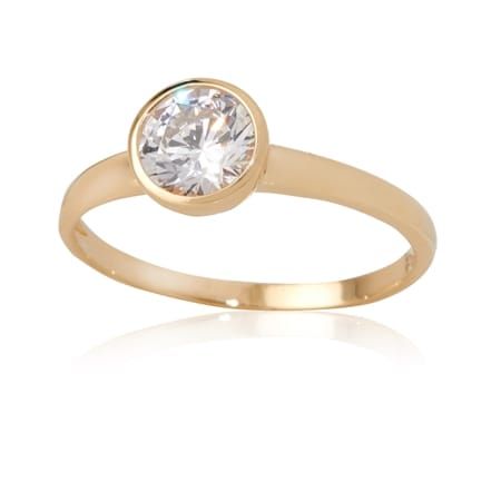 Diamonesque 1.00ct tw Bezel Round Ring 9ct Yellow Gold