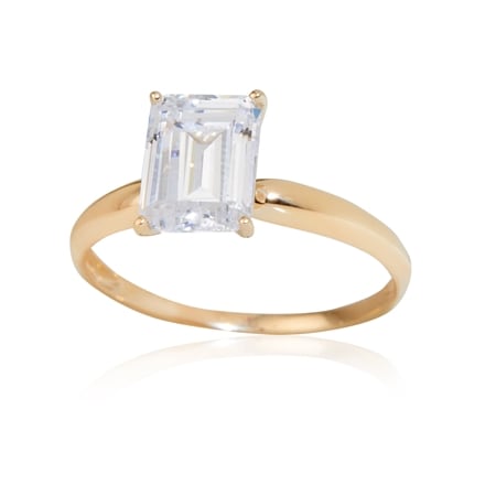 TVSN Diamonesque 1.00ct tw Bezel Round Ring 9ct Yellow Gold