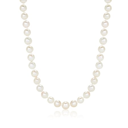 6-6.5mm White Cultured Akoya Pearl Strand Necklace 50cm