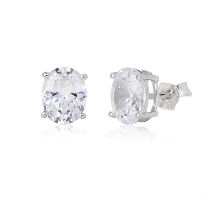 Diamonesque 4.0ct tw Oval Stud Earrings Sterling Silver