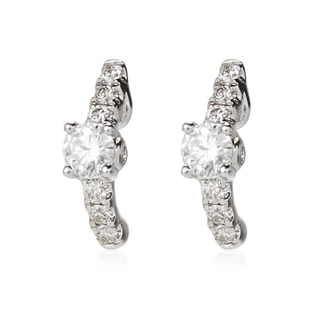 0.26ct De Beers Diamond Origin Story Semi Hoop Earrings 18ct White Gold