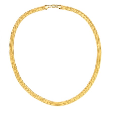 9ct Yellow Gold Italian Made Diamond Cut Domed Curb Chain 45cm