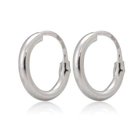 Sterling Silver Hinged Endless Hoop Earrings 10mm