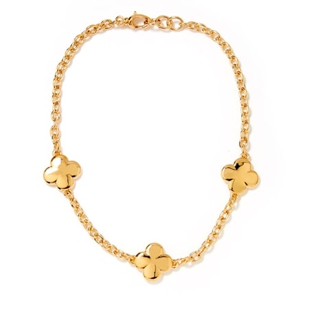 Oro Nuovo 14ct Yellow Gold Clover Chain Necklace 47cm