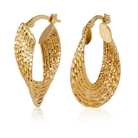 18ct Yellow Gold Italian Hoop Earrings