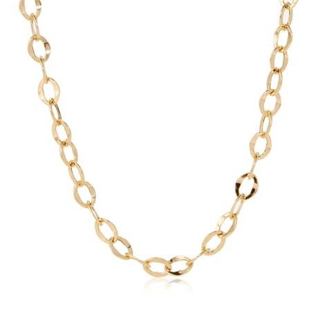 18ct Yellow Gold Italian Oval Link Chain Necklace 60cm