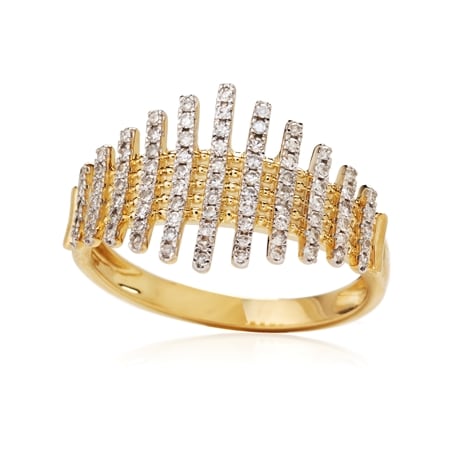 0.33ct Natural Diamond Art Deco Ring 9ct Yellow Gold