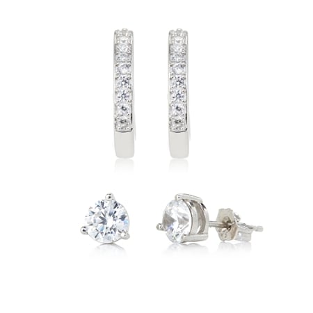 Diamonesque by Charlie Lapson 1.78ct tw Sim. Diamond Earring Set SS