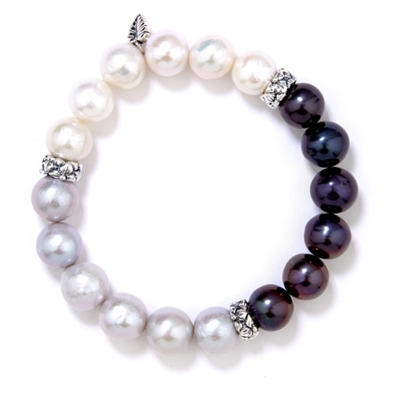 Stephen Dweck 12-13mm Mult Pearl Gradient Pearlicious Bracelet SS 19cm