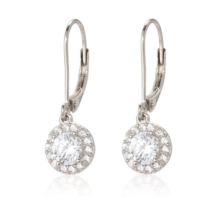 Diamonesque by Charlie Lapson 1.28ct tw Sim Diamond Drop Earrings SS