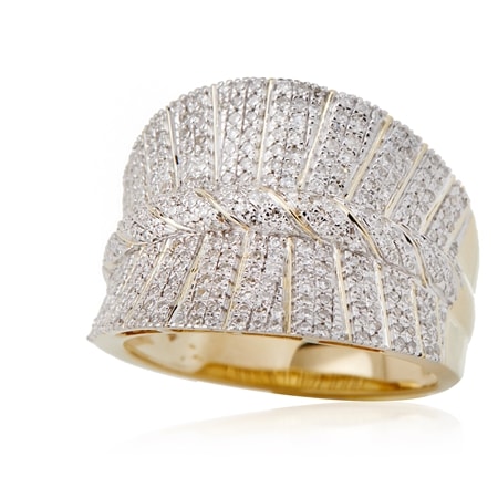 0.75ct Natural Diamond Statement Ring 9ct Yellow Gold