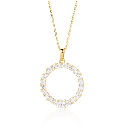 Diamonesque Luxe 1.45ct tw Open Circle Pendant Sterling Silver