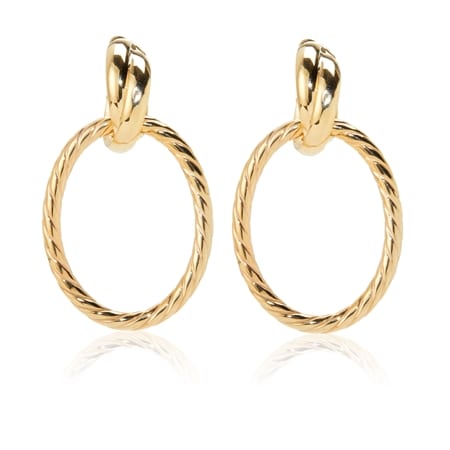 9ct Gold Italian Made Circle Drop Earrings