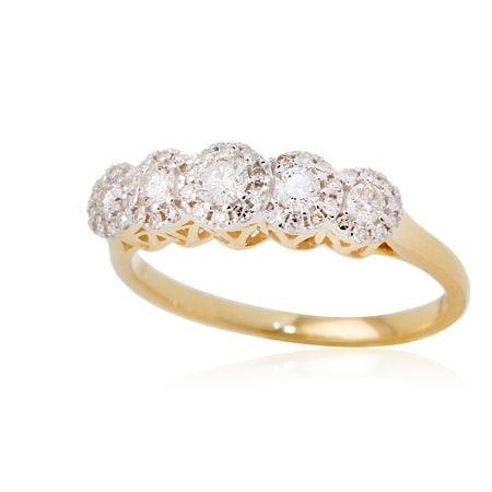 0.50ct Natural Diamond Eternal Graduated Ring 9ct Gold