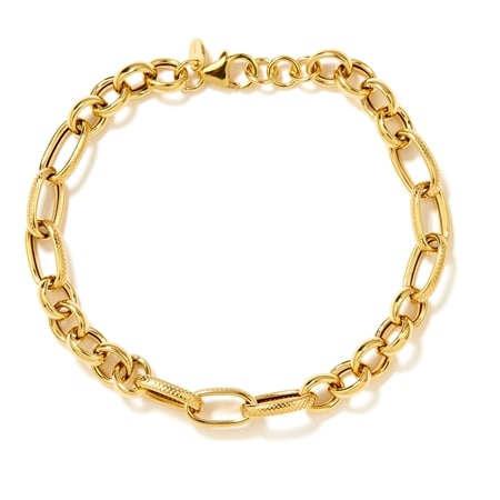 9ct Yellow Gold Rolo Link Bracelet 20cm