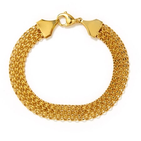 TVSN - 9ct Yellow Gold Garibaldi Chain Bracelet 18.5cm