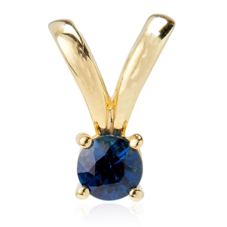 0.23ct Kings Plains Sapphire Round Drop Pendant 9ct Yellow Gold