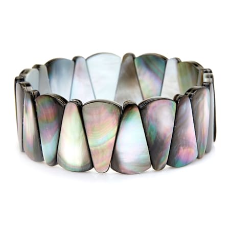 Pearls of Tahiti 25mm Tahitian MOP Triangular Stretch Bracelet