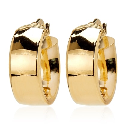 9ct Gold Huggie Hoop Earrings 14mm