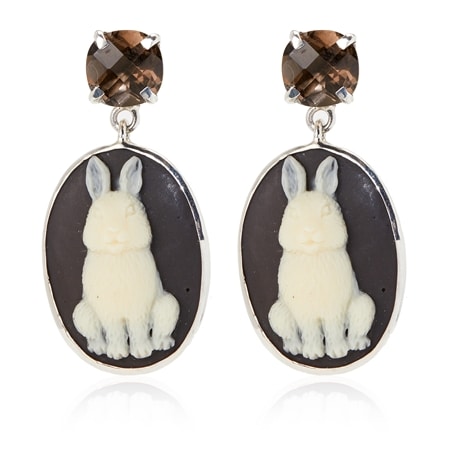 Amy Kahn Russell Smokey Topaz Bunny Earring