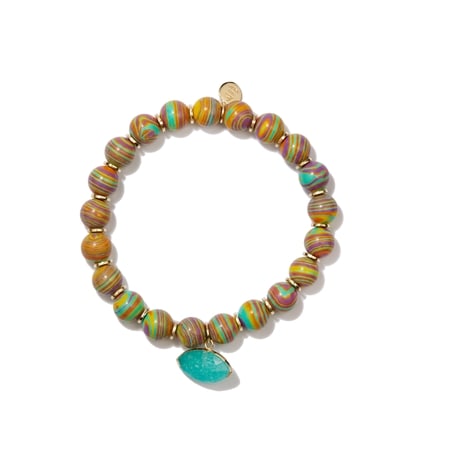 Hilary Joy Couture Rainbow Calcilica w Amazonite Bracelet SS