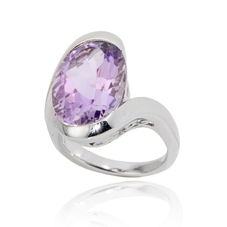 10.0ct Rose de France Oval Ring Sterling Silver