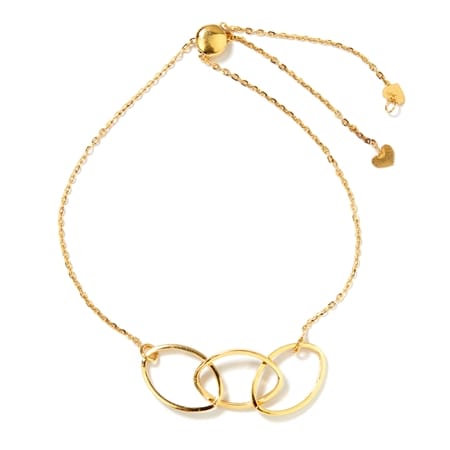 9ct Yellow Gold Three Large Link Feature Bracelet 23cm