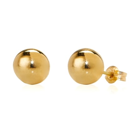 18ct Yellow Gold 8mm Ball Stud Earrings