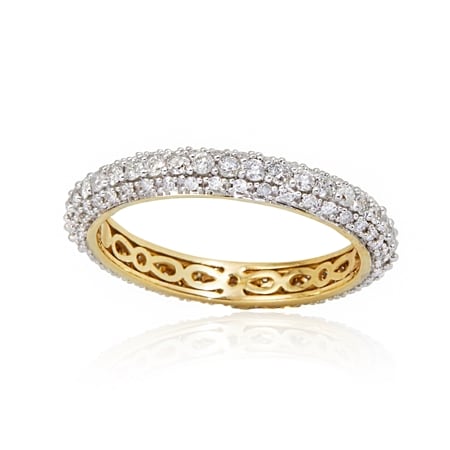 1.00ct Full Eternity Claw Set Natural Diamond Ring 9ct Gold