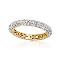 1.00ct Full Eternity Claw Set Natural Diamond Ring 9ct Gold