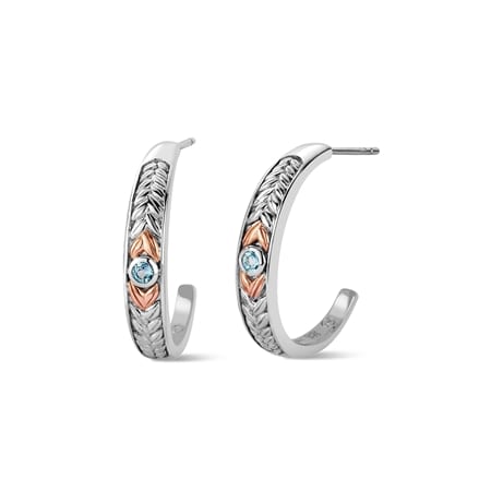 Clogau Lilibet Silver and Sky Blue Topaz Hoop Earrings