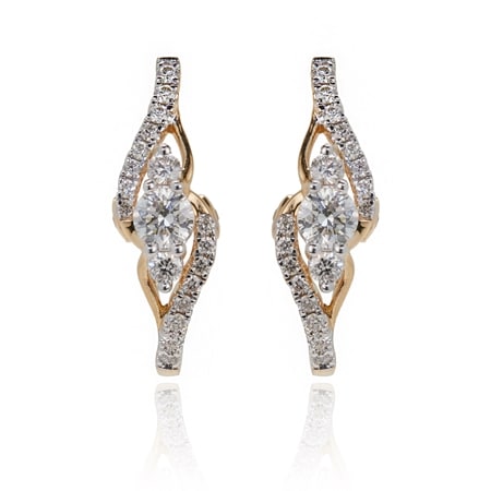 0.75ct De Beers Diamond Origin Story Trilogy Huggie Earrings 18ct YG