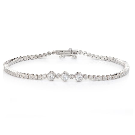 0.96ct De Beers Diamond Origin Story Tennis Bracelet 18ct White Gold