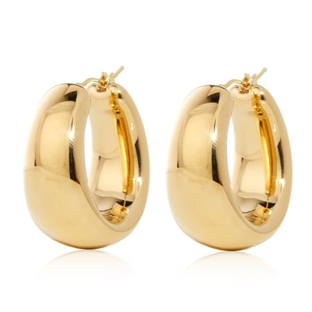 Oro Nuovo 14ct Gold Polished Tapered Hoop Earrings