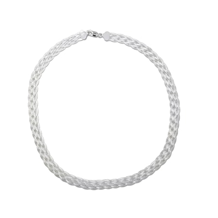 Sterling Silver Italian Woven Necklace Sterling Silver 50cm Chain