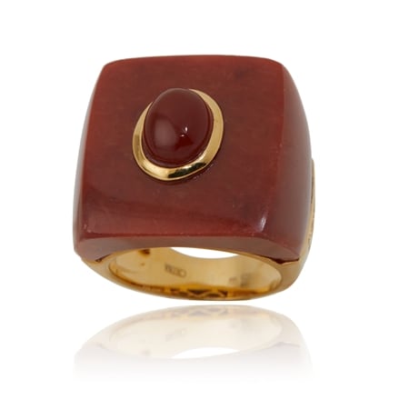 Gems of the Orient 22x24mm Jade & Gemstone Statement Ring YGP